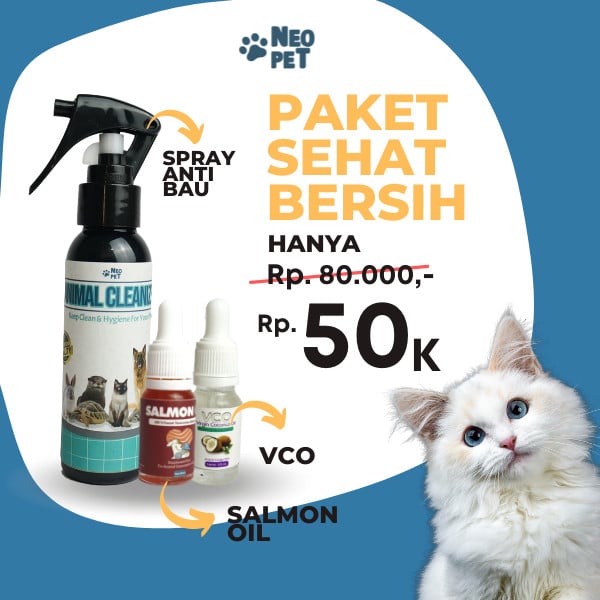 Paket Sehat Bersih vitamin kucing dan Anjing - Minyak ikan + Anti bau ...