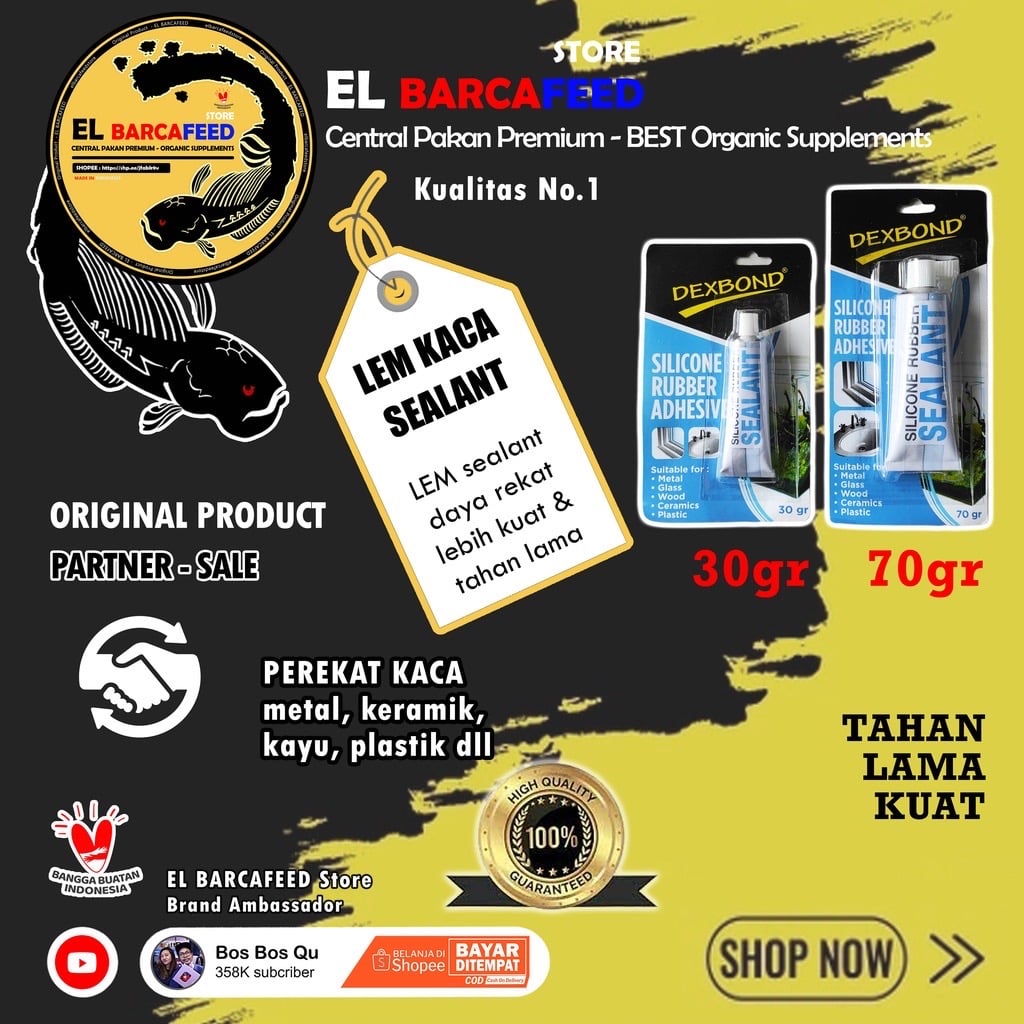 Lem Kaca Sealant Lem Aquarium Lem Silicone Rubber Adhesive El