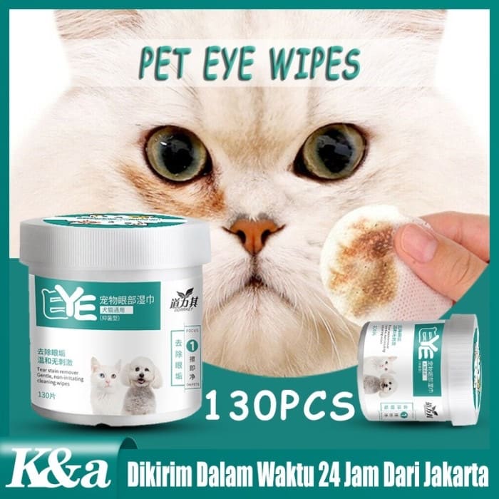 Tissue Basah Kucing Pembersih Noda Anjing Cat Tear Mata Stain 130 pcs ...